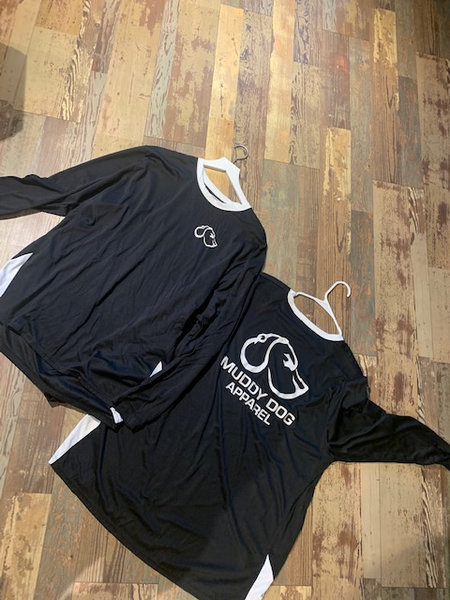 Black/White OG Logo Long Sleeve Performance Shirt